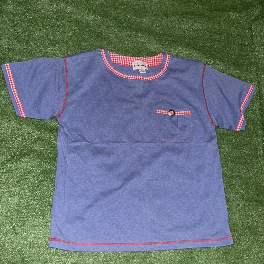 Vintage Cabaret Pocket Tee with Gingham Print